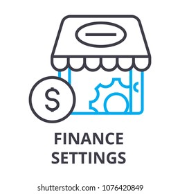 finance settings thin line icon, sign, symbol, illustation, linear concept, vector 
