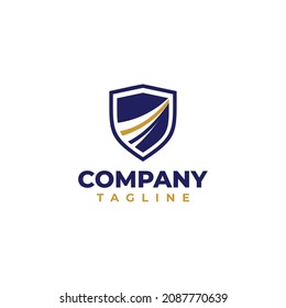 Escudo financiero y logotipo moderno de seguridad