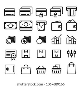 Finance and Shopping icons set
