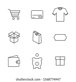 Finance and shopping icons set of thin lines, vector illustration.