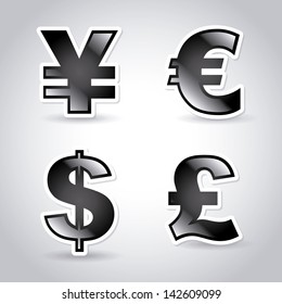 finance signs over beige background vector illustration