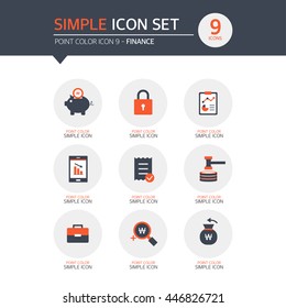 finance simple icon set