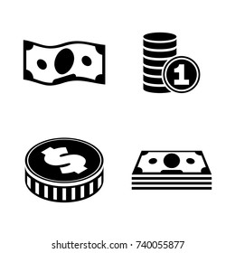 Finance. Simple Related Vector Icons Set for Video, Mobile Apps, Web Sites, Print Projects and Your Design. Black Flat Illustration on White Background.