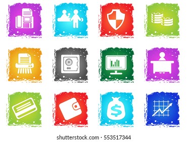 Finance simply symbol in grunge style for user interface design