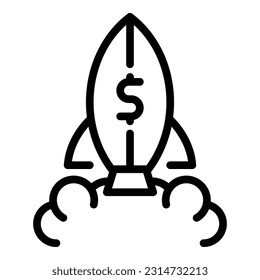 Finance startup icon outline vector. Money work. Dream rich