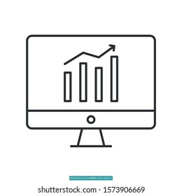Finance statistics icon vector illustration logo template for many purpose. Isolated on white background.
