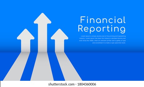 finance success arrow concept banner vector illustration. presentation financial reporting page