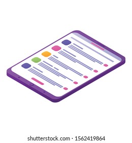 Finance tablet icon. Isometric of finance tablet vector icon for web design isolated on white background