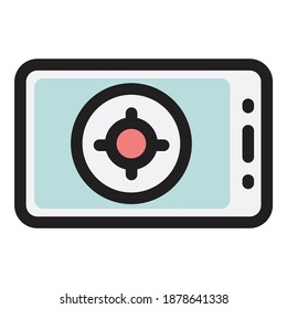 Finance Target Aim Mobile Flat Icon Isolated On White Background