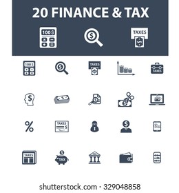 finance, tax, bank, accounting icons