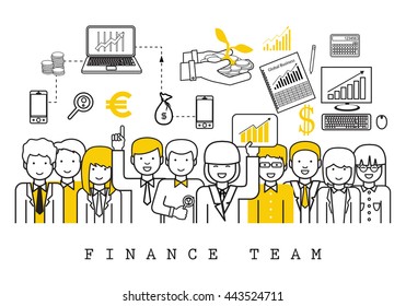 Ilustración de vectores de fondo blanco, Diseño gráfico. Contenido Comercial Para Web, Sitios Web, Página De Revista, Imprimir, Plantillas De Presentación Y Materiales Promocionales.Personas De Negocios Línea Ligera
