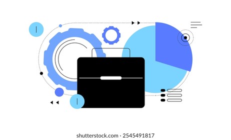 Tecnologías financieras. Negocios y beneficios. Ilustración plana. Archivo de Vector.