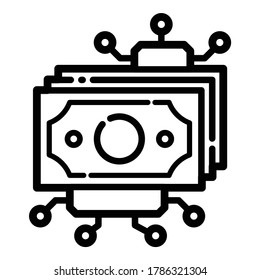 Finance Technology Flat Icon Isolated On White Background