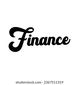 finance text on white background.