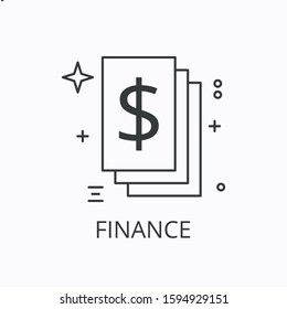 Finance thin line icon. Dollar concept. Outline vector illustration