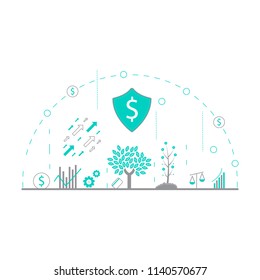 Finance thin line icons.Vector illustration.