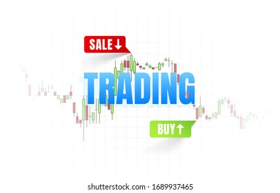 Finance trader graph information, buy and sale broker. Vector illustration