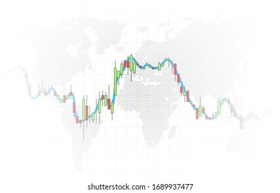 Finance trader graph information, buy and sale broker. Vector illustration