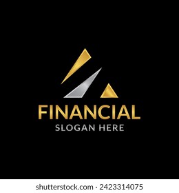 ilustración vectorial del concepto de logotipo de triángulo de financiación