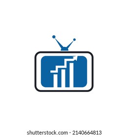 Finance TV Logo Design Template. Tv chart logo Design Vector illustration.