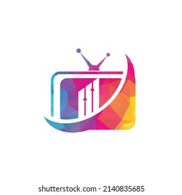 Finance TV Logo Design Template. Tv chart logo Design Vector illustration.