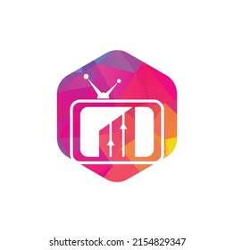 Finance TV Logo Design Template. Tv chart logo Design Vector illustration.