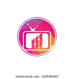 Design-Vorlage für TV-Logo finanzieren. Tv Diagramm Logo Design Vektorgrafik.	
