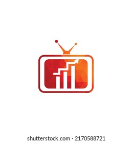 Finance TV Logo Design Template. Tv chart logo Design Vector illustration.	