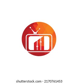 Finance TV Logo Design Template. Tv chart logo Design Vector illustration.	
