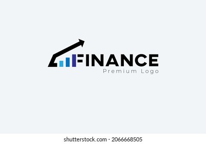 Finance typography Logo, Modern Chart and arrow combination with finance text,  Flat Design Logo Template, vector illustration