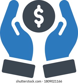 icono de color de glifo vector de financiación 