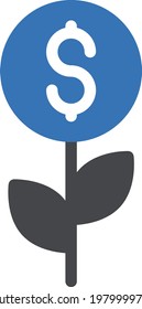 icono de color de glifo vector de financiación