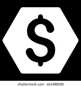 Finance vector icon. Flat white symbol. Pictogram is isolated on a black background. Designed for web and software interfaces.