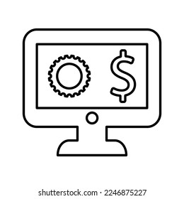 Icono del vector de finanzas en el estilo de línea