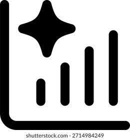 Finanzvektorsymbol im modernen Stil, KI-Finanzanalyse und automatisierte Budgetierung. Glyphensymbol
