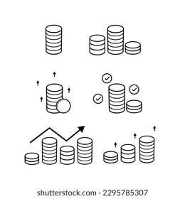 icono del vector de finanzas. desarrollo económico mundial. icono de ingreso. icono de salario. entrada de dinero. icono financiero para activos gráficos de movimiento, elementos de diseño, interfaz de usuario de aplicación