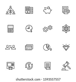 Finance vector icons - Set 2. Editable symbol illustration.