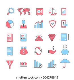 Finance vector icons set