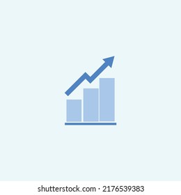 Finance. Vector Illustration Of Bar Graph Chart Indicating Going Up Or Profit