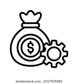 finance Vector Lineal Icon on white background.