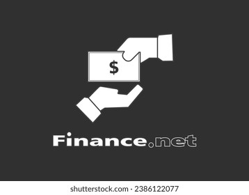 Finance vector logo template isolated in black editable stroke. 