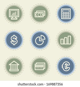 Finance web icon set 1, Vintage Buttons