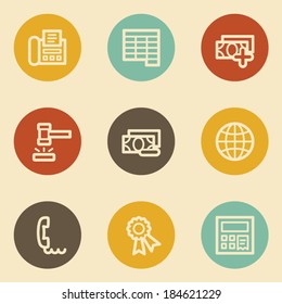 Finance web icon set 2, retro circle buttons