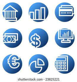 Finance web icons, blue circle series