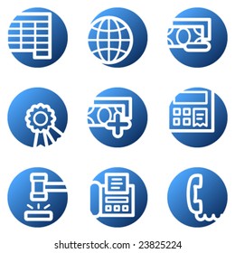 Finance web icons, blue circle series set 2