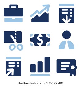 Finance web icons, blue set