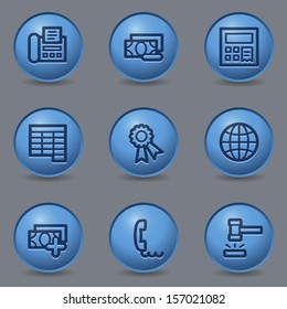 Finance web icons, circle blue buttons