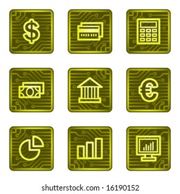 Iconos web de finanzas, series de tarjetas electrónicas