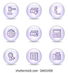 Finance web icons, glossy pearl series set 2