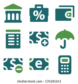 Finance web icons, green mix set